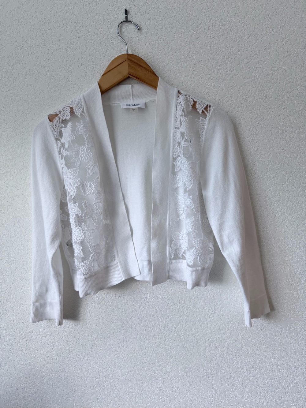 Calvin Klein White Knit Crewneck Top